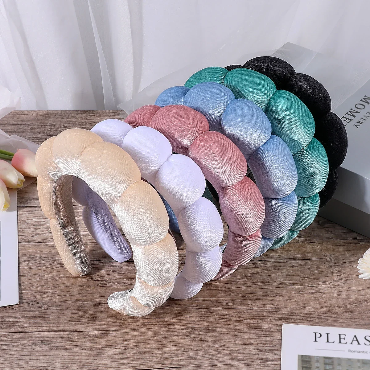 Women Accessories Online - Sponge Headbands for Women Girls Puffy