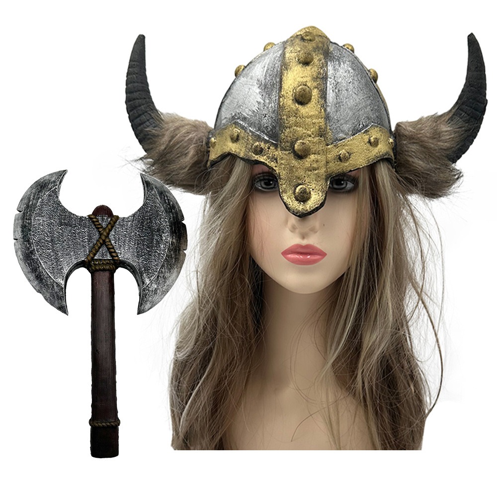 Women'S Viking Accessories - 1Pcs/Set Antiqued Viking Horn Hat Helmet