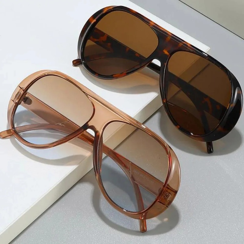 Sunglasses Oversized Square - Vintage Oversize Square Tea Blue Gradient