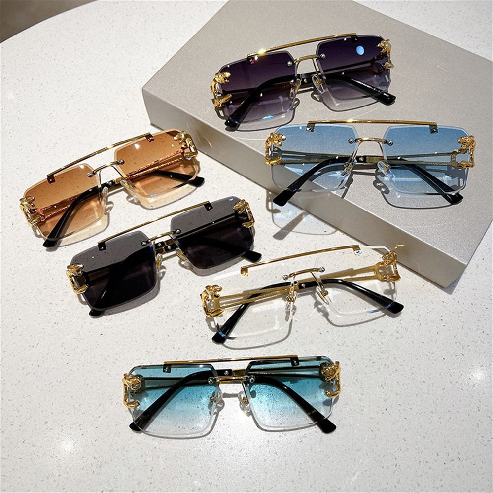 Retro Double Bridge Rimless Su - đánh giá và giá Sunglasses Oversized Square