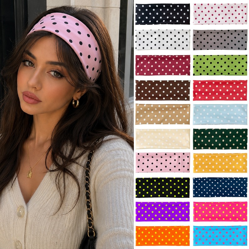 2Pc Polka Dot Elastic Headband - đánh giá và giá Women Accessories Online