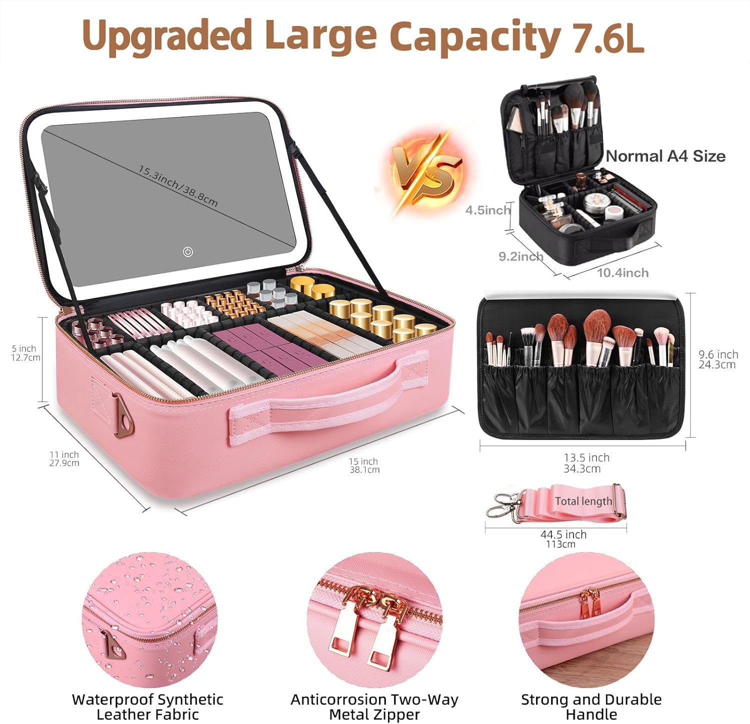 Large Capacity Makeup Bag 15'' - đánh giá và giá Women Accessories Box